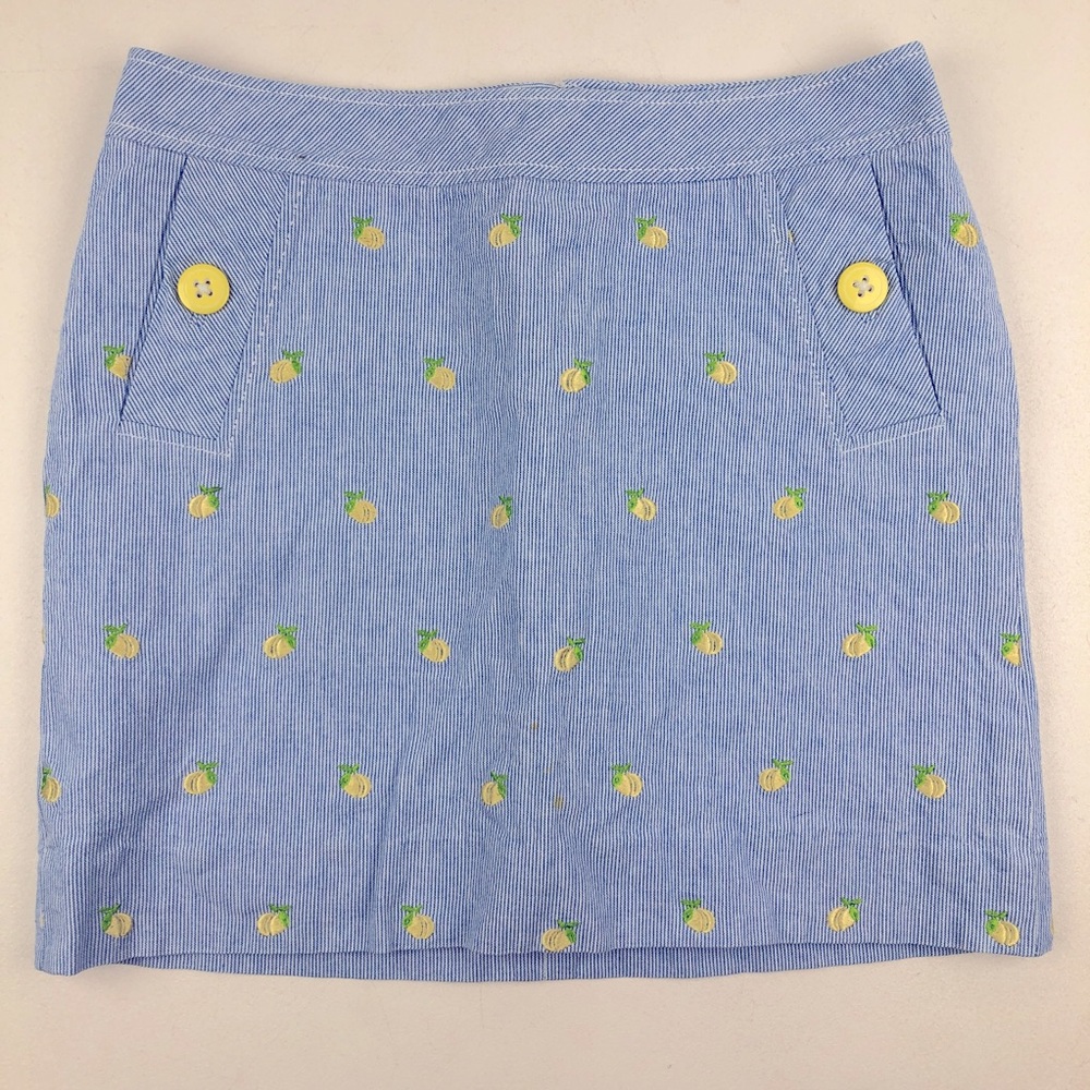 Lilly Pulitzer Lemon Seersucker Skirt
